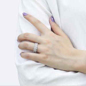 NEW 925 STERLING SILVER DIAMOND HALO RING